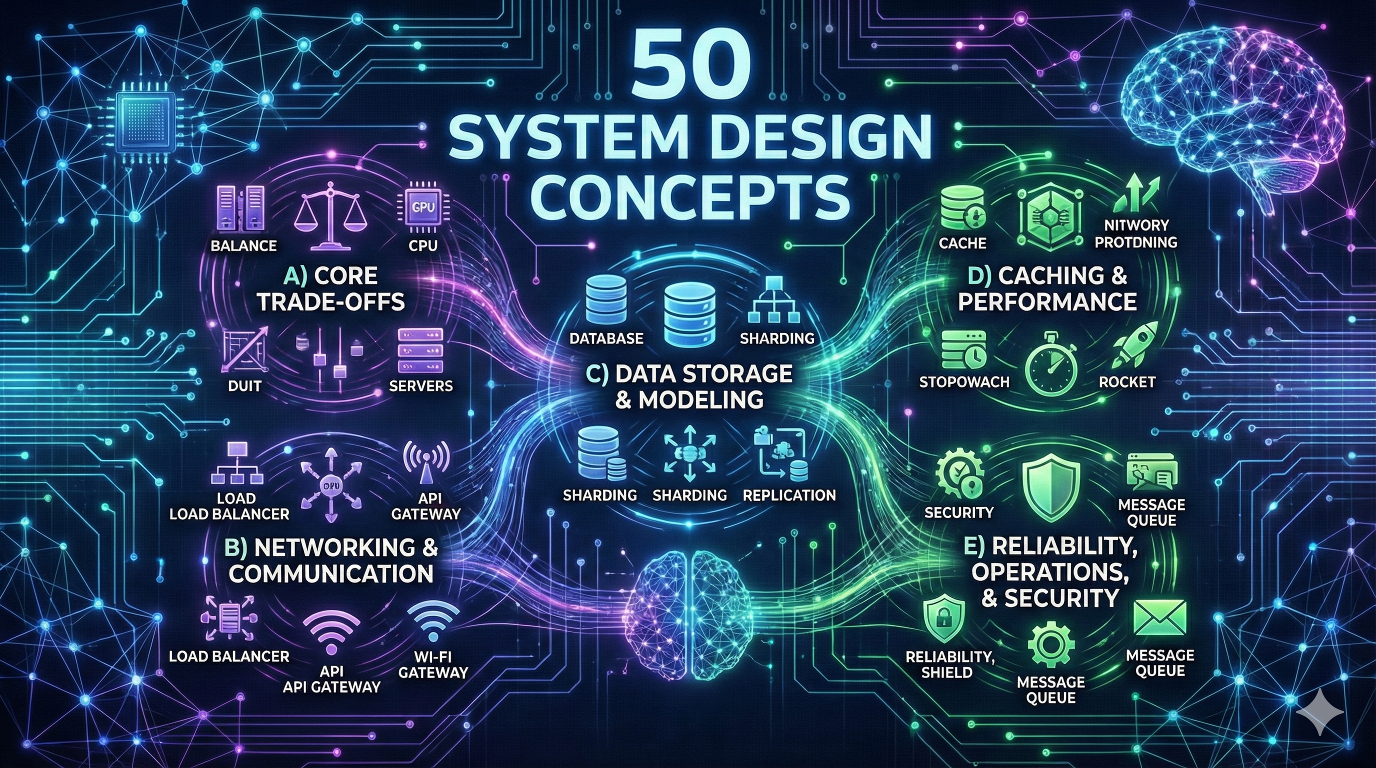 2026 Edition: 50 System Design Concepts (Quick Reference)